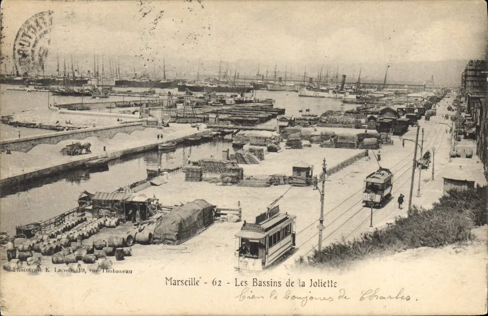 Marseille - 62 - Les Bassins de la Joliette — Phototype E. Lacoud, 39, rue Thubaneau - Vorderseite