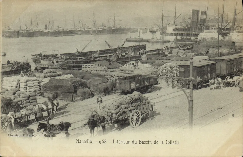 Marseille - Innenansicht des Bassins de la Joliette — Phototyp. E. Lacour — n° 968 - Vorderseite