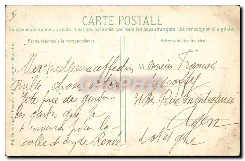 Marseille. Hafen von La Joliette (Allgemeine Ansicht) — Éd. Deck, Marseille, n°4 - Rückseite