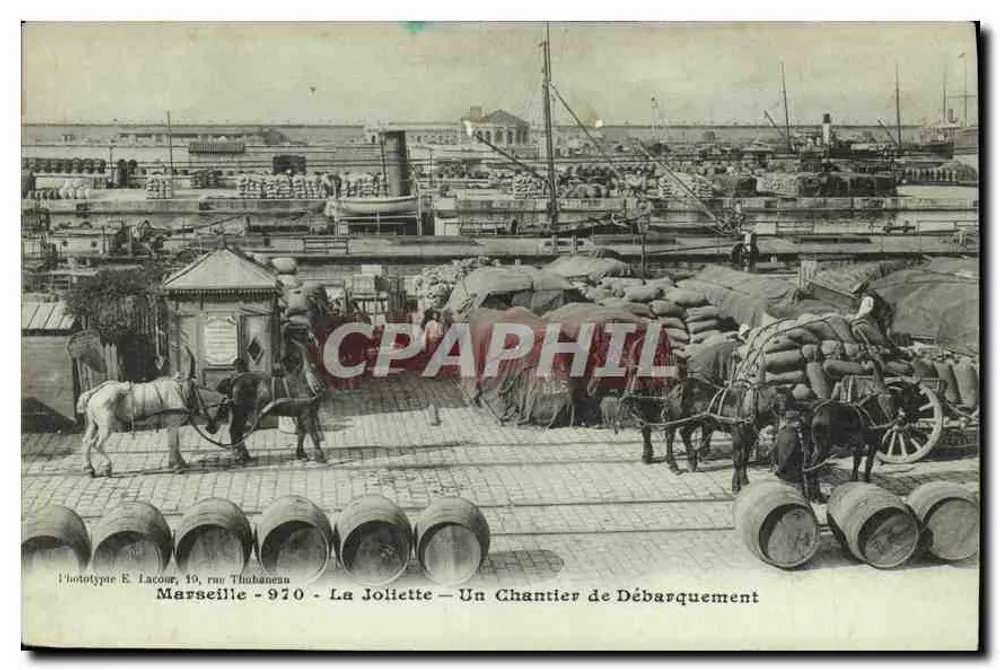 Marseille - La Joliette — Ein Landungsstätte — Phototype E. Lacour, 19, rue Timbahan - Vorderseite