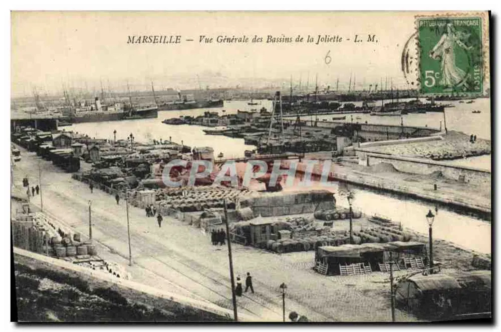 Marseille — Allgemeine Ansicht der Joliette-Becken — L. M., n°6 - Vorderseite