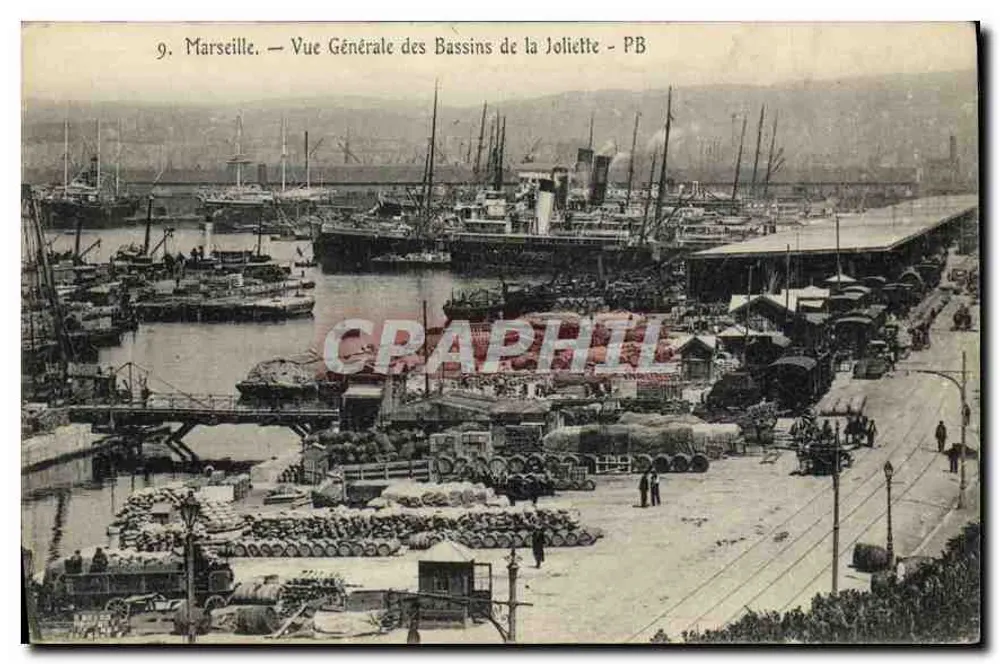 Marseille — Allgemeine Ansicht der Joliette-Becken — PB - Vorderseite