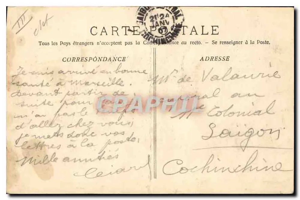 Marselha — Tartane desembarcando areia — Fototipia E. Lacou, Marselha - Verso