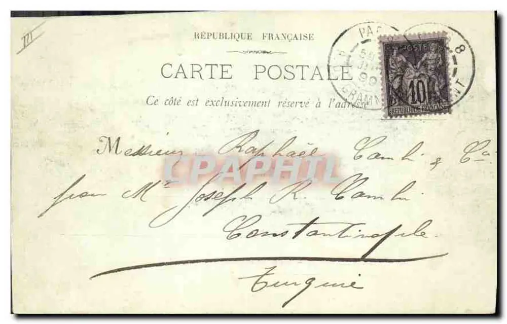 Marseille - Bassin de la Joliette — Hafenansicht mit Wagen und Booten — E. L. Phot. - Rückseite