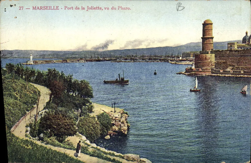 Marseille - Port de la Joliette, Ansicht vom Pharo — Edition Nouvelles Galeries, Nr. 27 - Vorderseite