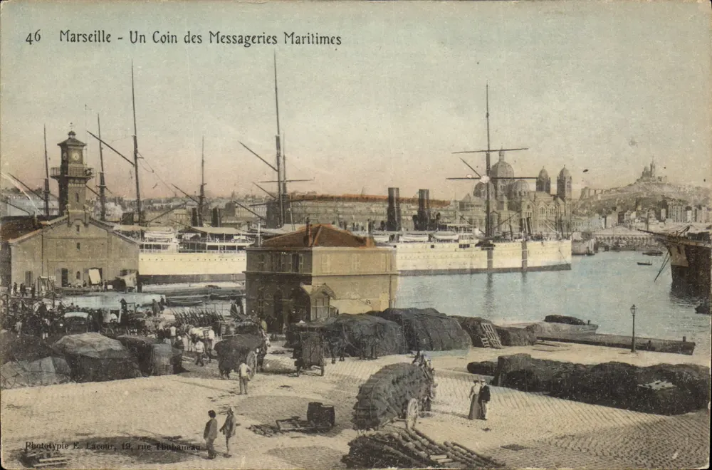 Marseille - Ein Stück der Messageries Maritimes — Phototypie E. Lacour, 12 rue Toubaneau - Vorderseite