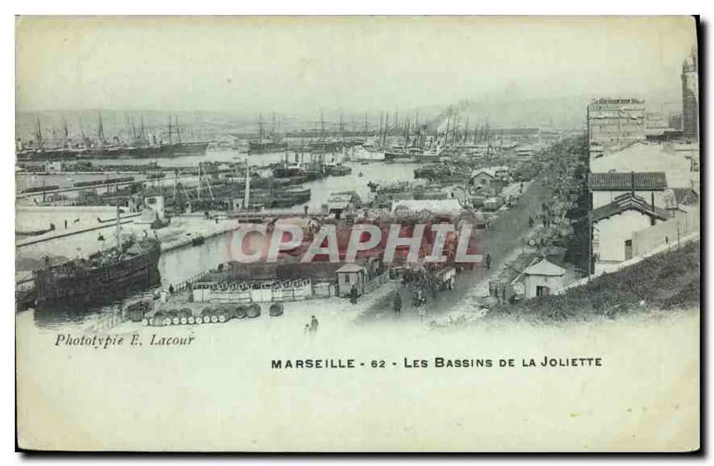 Marseille - Les Bassins de la Joliette — Phototypie E. Lacour - Vorderseite