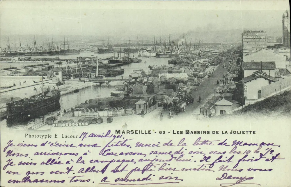Marseille — Die Bassins de la Joliette — Phototypie E Lacour n°62 - Vorderseite
