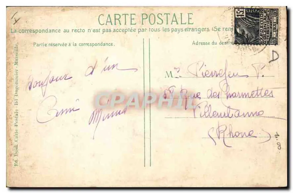Marseille - Port de la Joliette (Allgemeiner Blick) — Verlag: J. Dujol, Nr. 399 - Rückseite