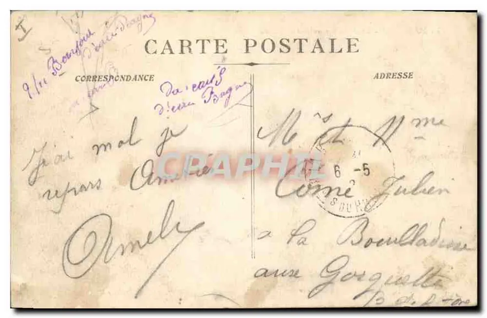 Marseille — Die Mole an einem Tag mit Mistral — Édition des Nouvelles Galeries, Nr. 73 - Rückseite