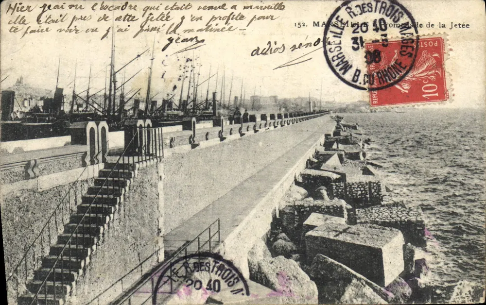Passeio da Jetée — Marselha — Editor: B. C. R. (n° 152) - Frente