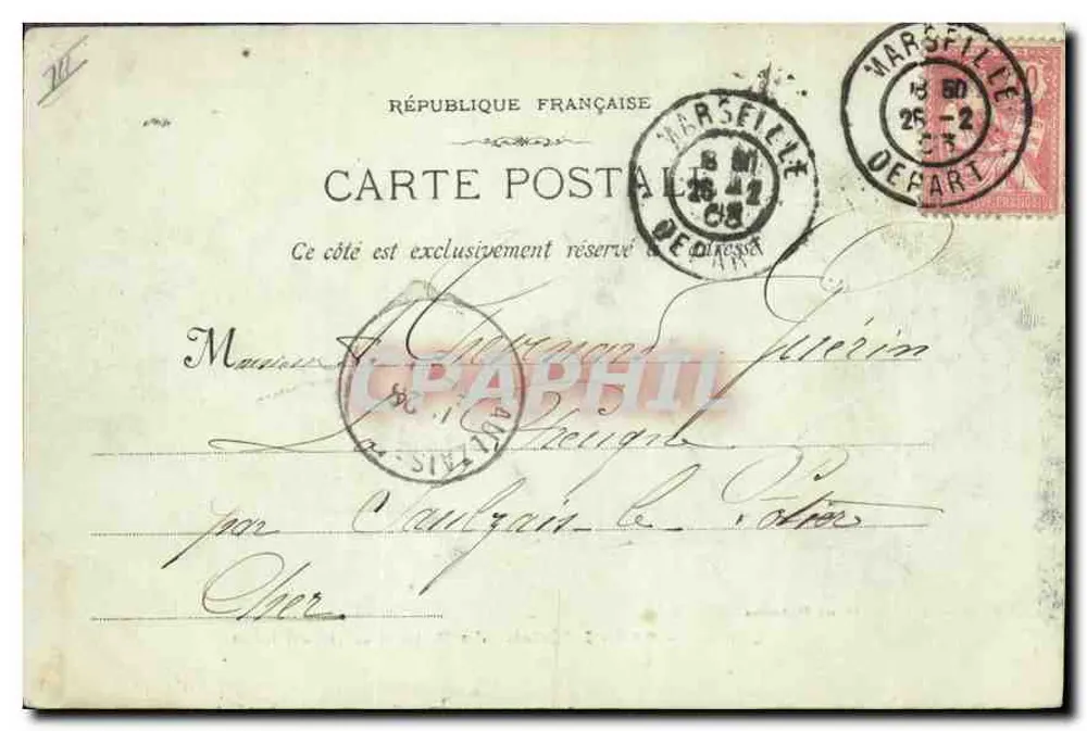 Innenansicht des Bassins de la Joliette — Marseille — Phototypie L. Lacour, 968 - Rückseite