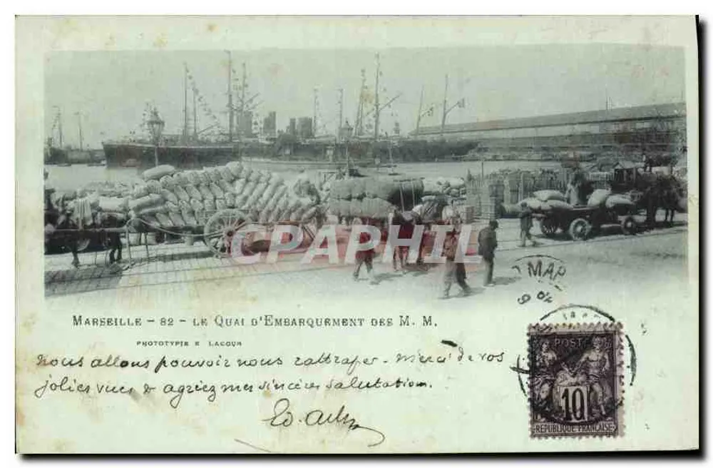 Marseille - 82 - Der Embarkationskai der M. M. — Phototypie E. Lacour - Vorderseite