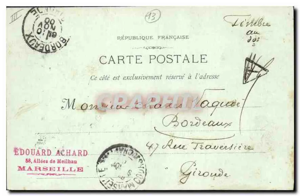 Marseille - 82 - Der Embarkationskai der M. M. — Phototypie E. Lacour - Rückseite