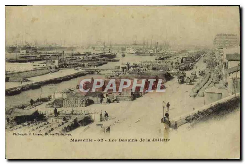 Marseille - 62 - Die Basins de la Joliette — Phototypie E. Laseau, Dr. rue Thudaneau - Vorderseite
