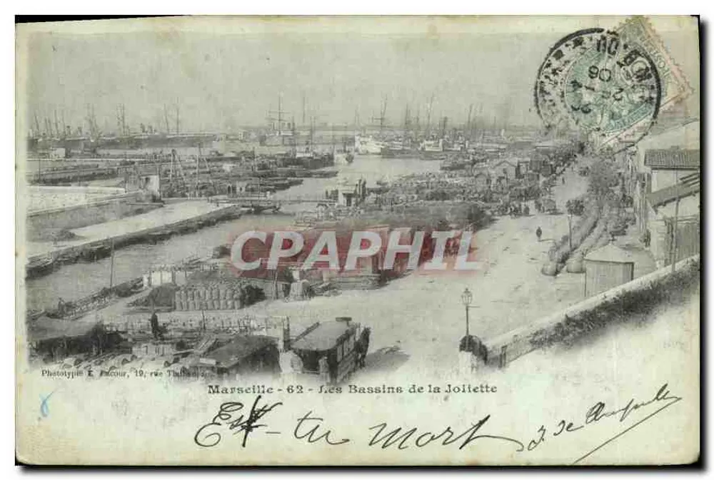 Marseille - 62 - Die Bassins de la Joliette — Phototypie E. Faccour, 19, rue Thaon - Vorderseite