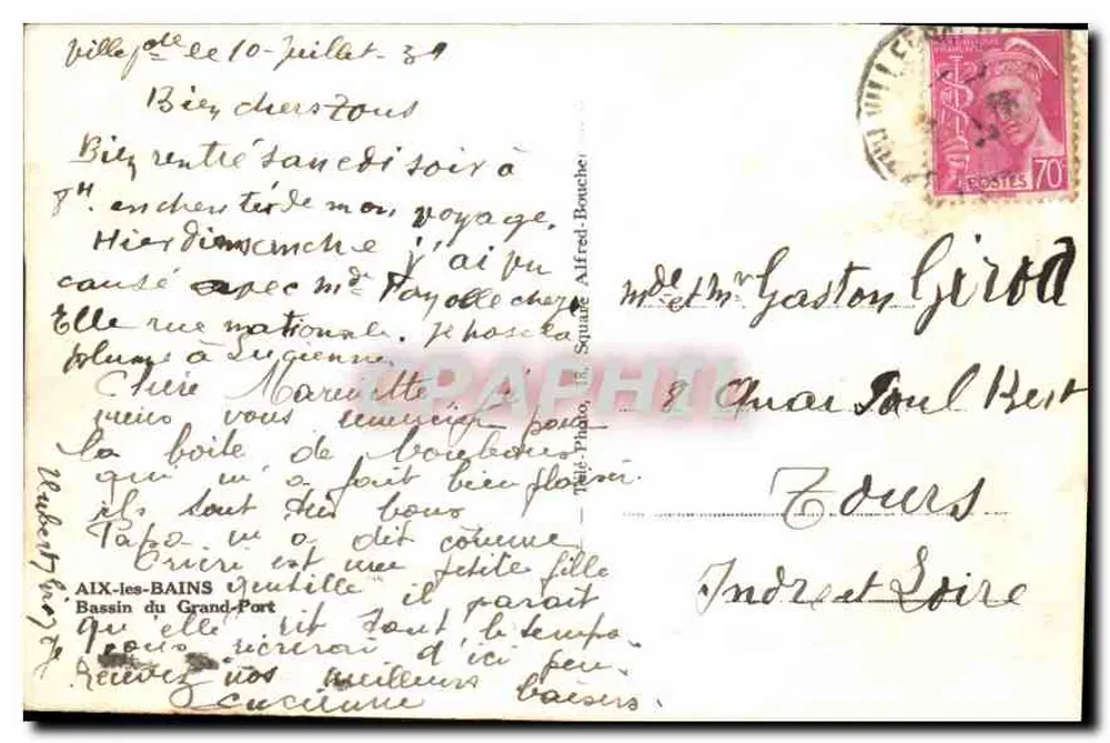Hafen der Stadt Villars-sur-Lac — Dampfschiff 'Maltéconne' — Verlag Léle - Rückseite