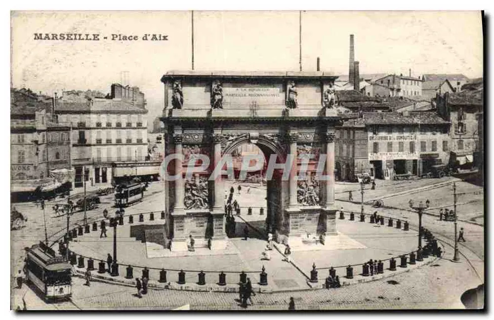 Marseille - Praça de Aix — Arco da República — editor não identificado - Frente