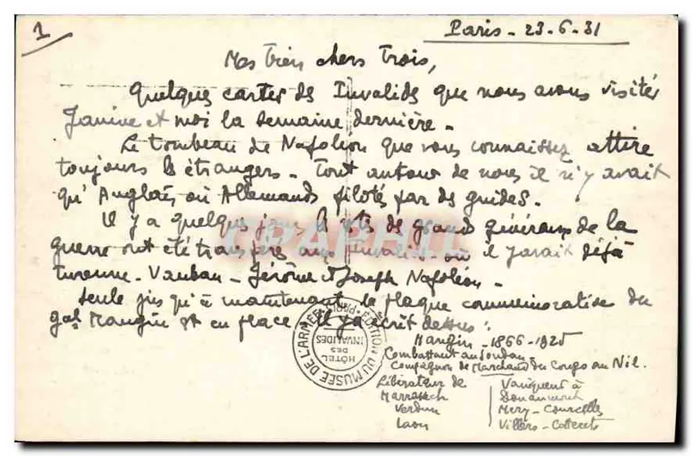 Hôtel dos Invalidos — Túmulo de Napoleão I — n° 68 - Verso
