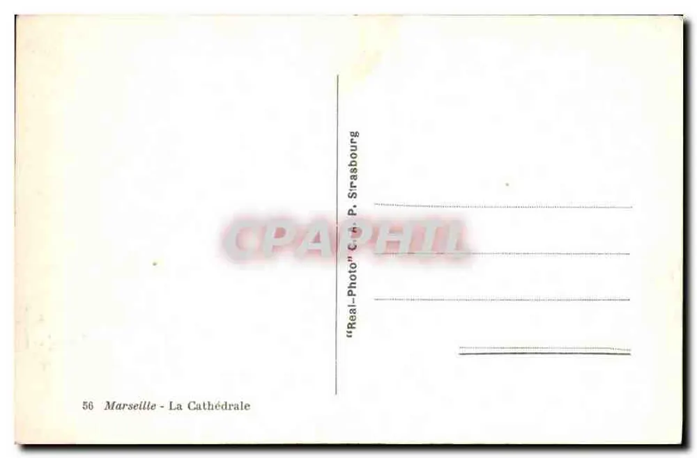 Marselha - A Catedral — editor 'Real-Photo' P. Sirasbour - Verso