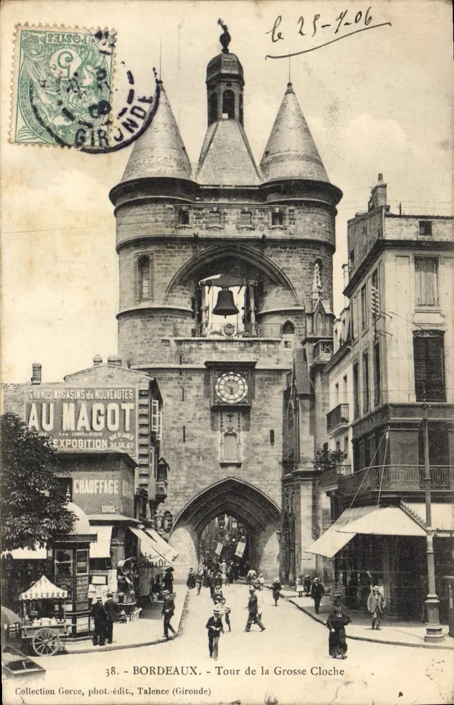 Bordeaux - Turm der Großen Glocke — Ausstellung 1906 — Sammlung Gorce, Foto-Verlag, Talence (Gironde) - Vorderseite