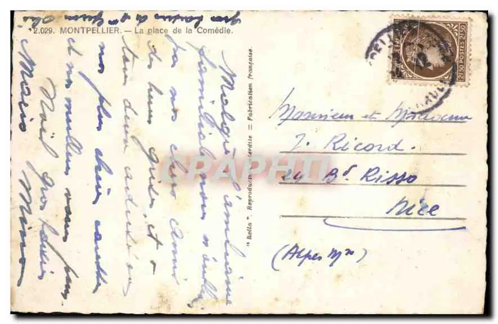 Montpellier — Plaza de la Comedia — Rella, n°2.029 - Reverso
