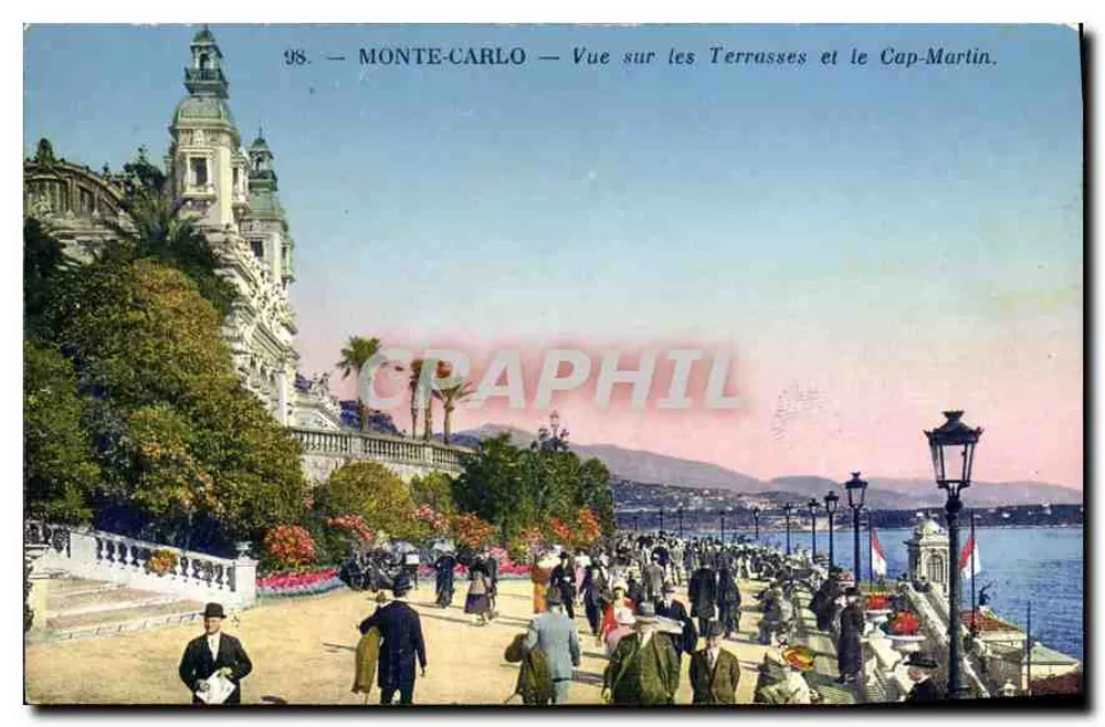 Monte-Carlo — Blick auf die Terrassen und Cap-Martin — Monte Carlo Graphique n°98 - Vorderseite