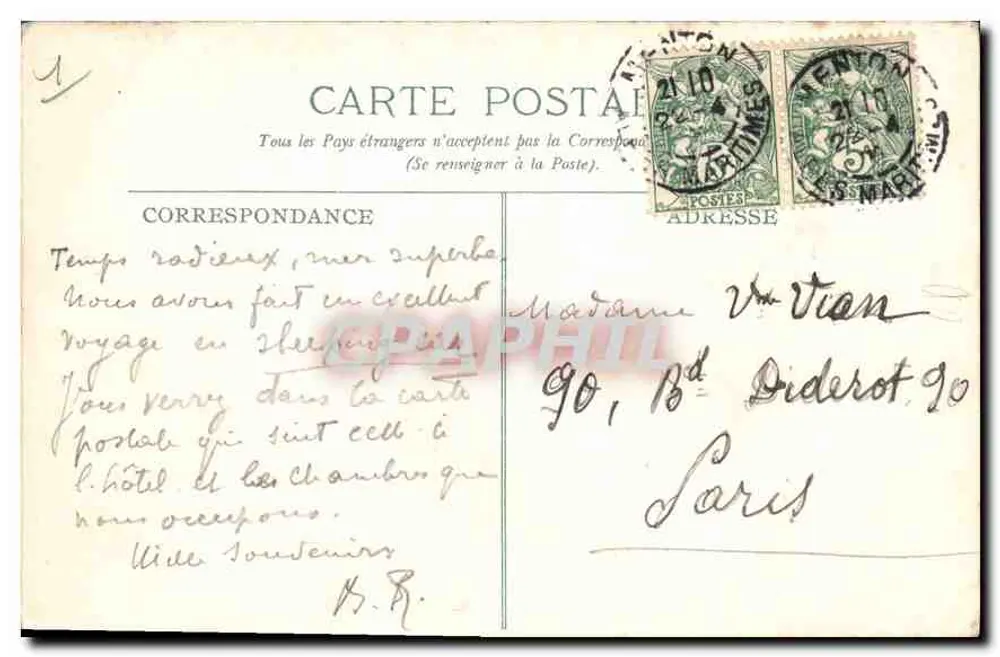 Monaco en Monte Carlo — Algemene uitzicht — Uitgave J. Glaser, Leipzig - Achterkant