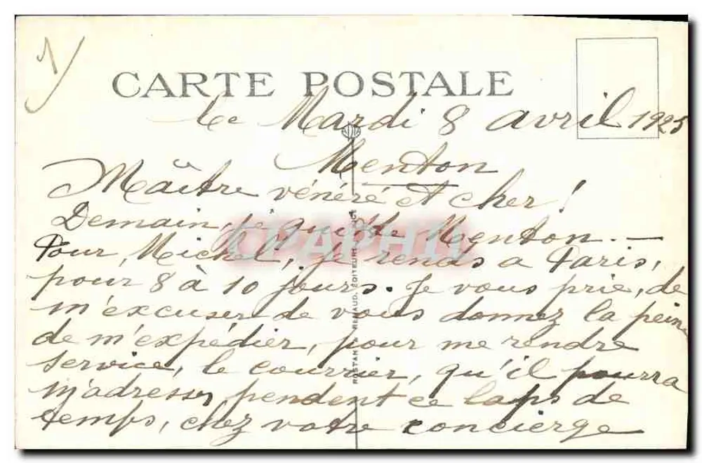Menton — Das alte Viertel und der Boulevard de Garavan — Unbekannter Verlag, Nr. 30 - Rückseite