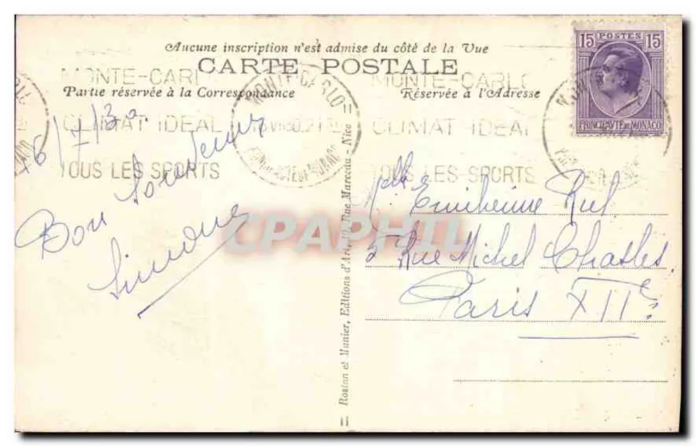 Monte-Carlo - Die Terrassen des Casinos - R.M. - n°1246 - Rückseite