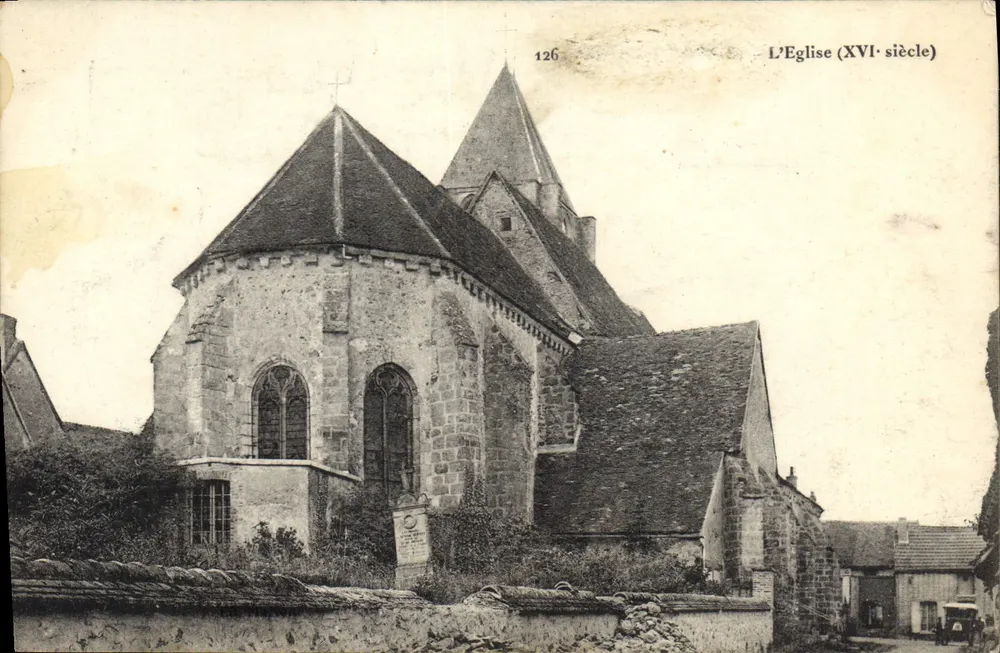 Église du XVIe siècle — vue de l'abside et du clocher — éditeur imprimeur inconnu, n° 126 - Frente