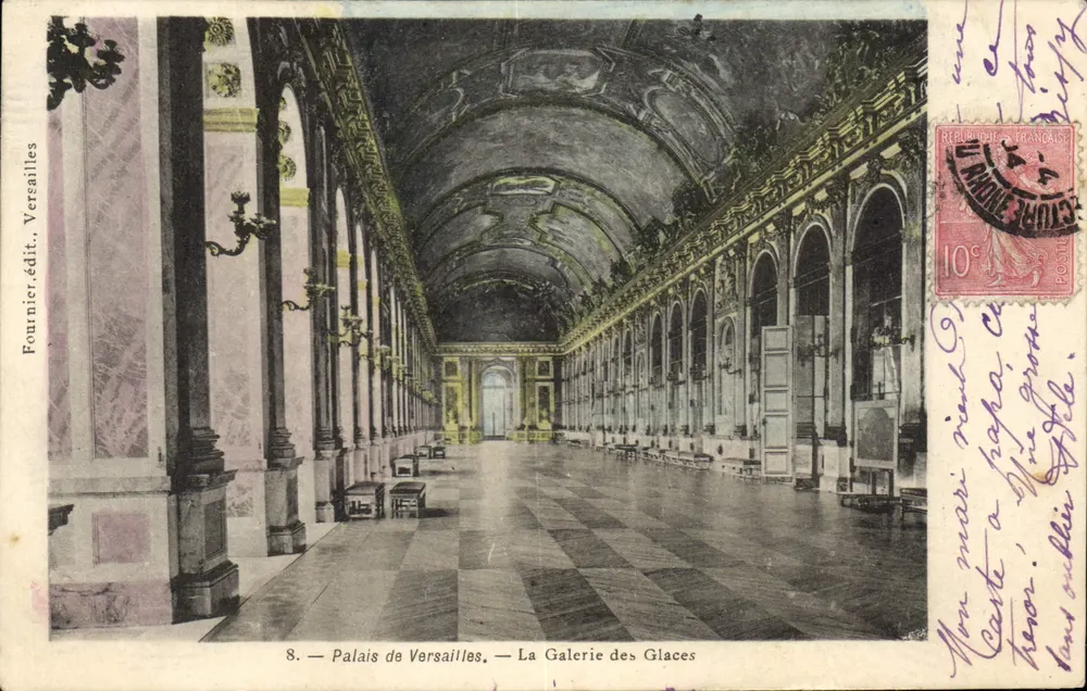 Schloss Versailles — Die Galerie der Spiegel — Fournier, Verlag Versailles, Nr. 8 - Vorderseite
