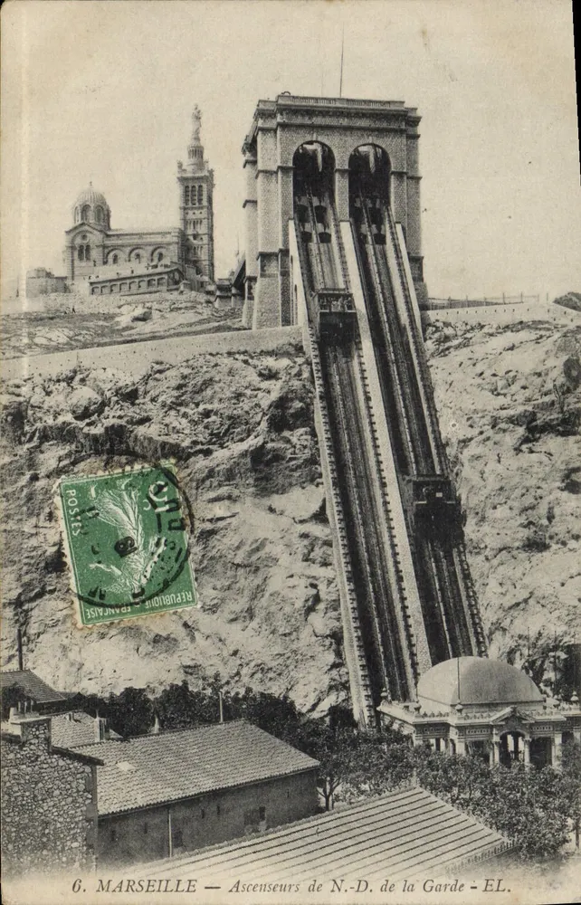 Marseille — Lifts van N.-D. de la Garde — EL. - Voorkant