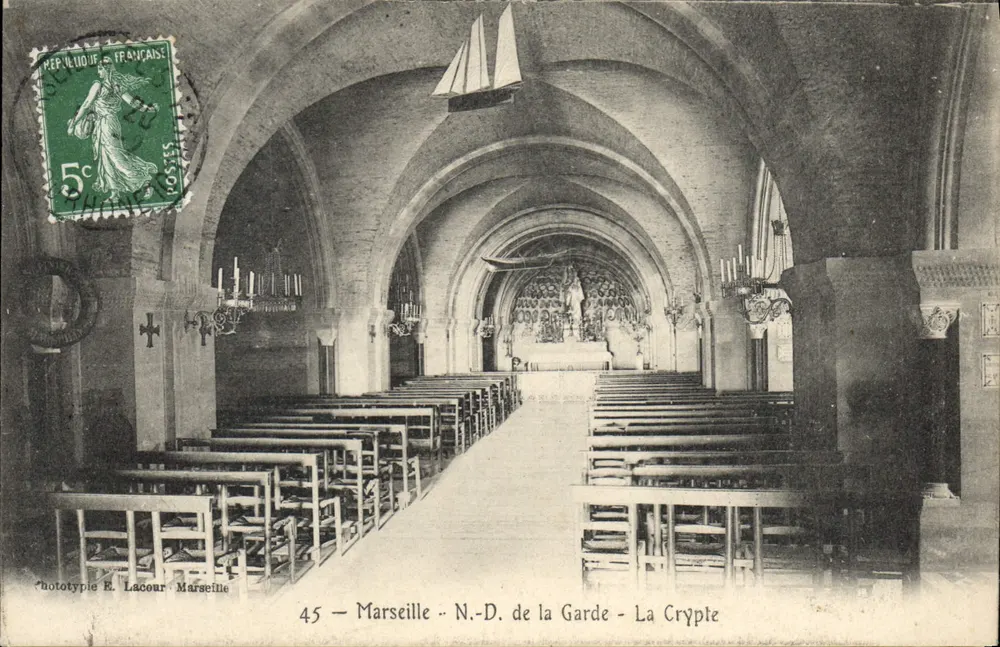 Marselha - N.-D. de la Garde - A Cripta — Fototipia R. Lacour, Marselha - Frente