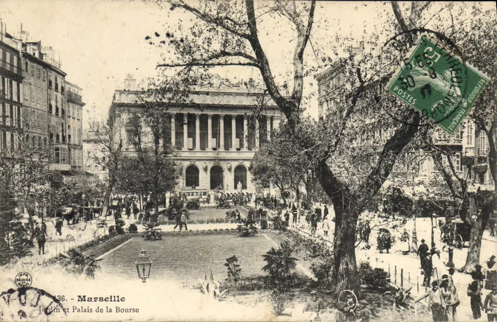 Marseille — Jardim e Palácio da Bolsa — Impr. Rauzins, n° 136 - Frente
