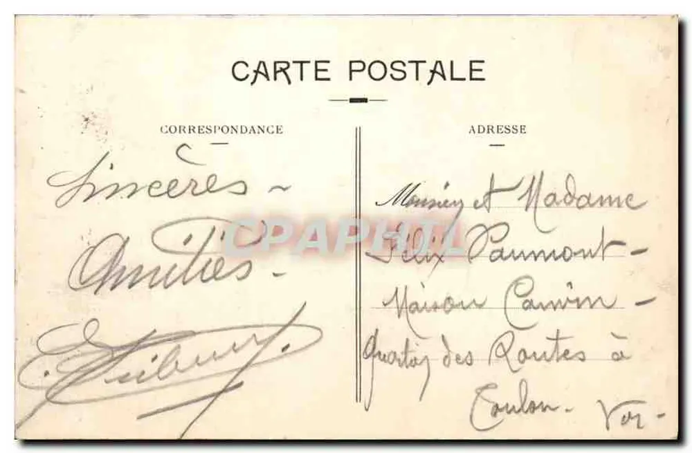 Nice - Ein Eckbereich der neuen Gärten — Sammlung RCP — 48. - Rückseite