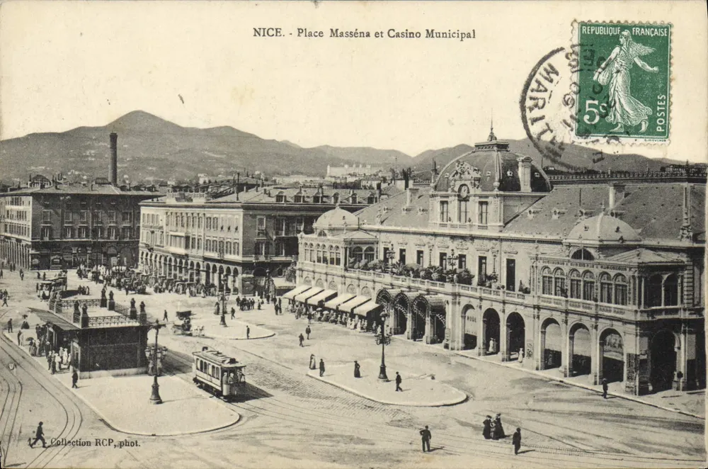 Nizza - Place Masséna und Municipales Casino — Sammlung RCP, Foto. - Vorderseite