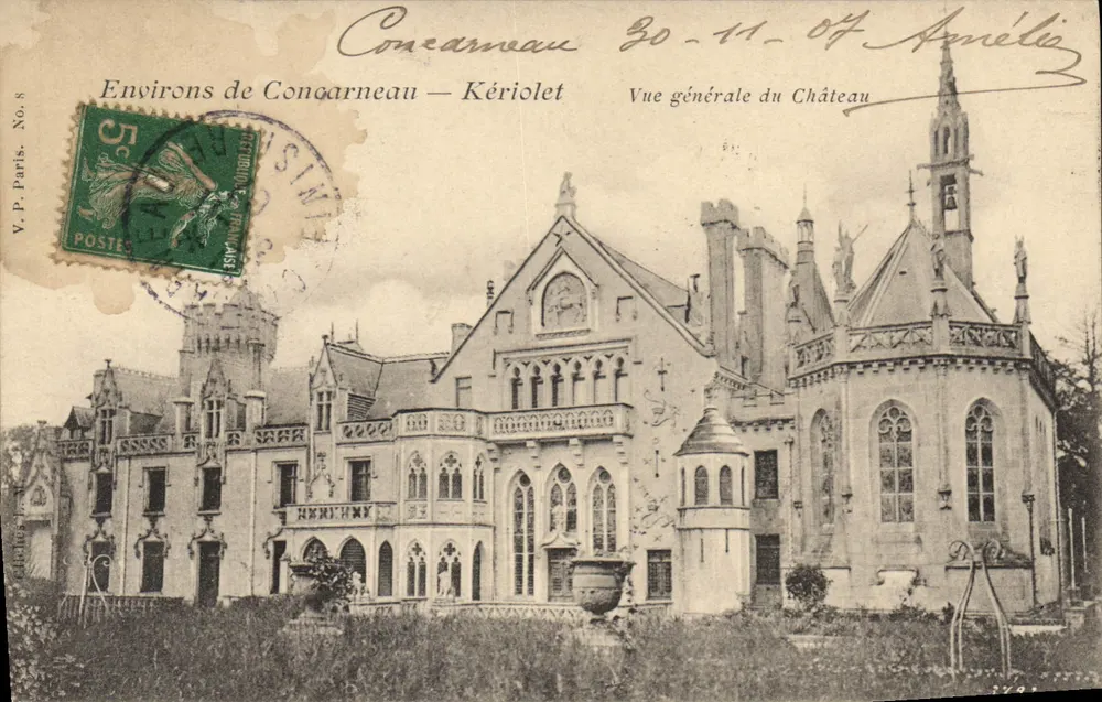 Environs de Congarneau — Kériolet — Vista geral do Castelo — V.P. Paris. No. 8 - Frente