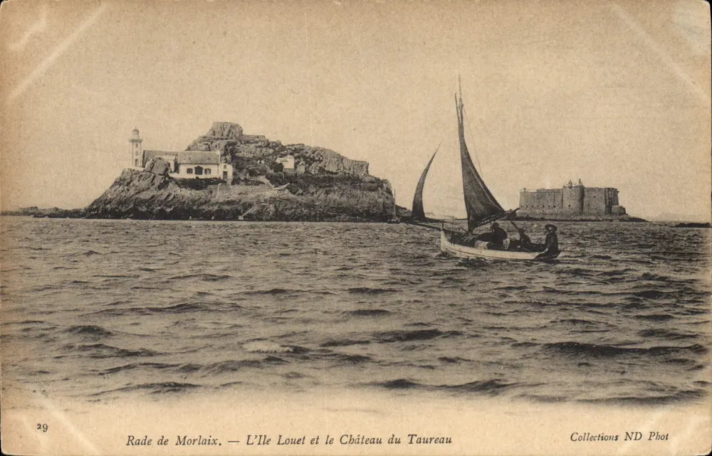 Rade de Morlaix — Ansicht der Île Louet und Schloss des Bullen — Collections ND Phot - Vorderseite