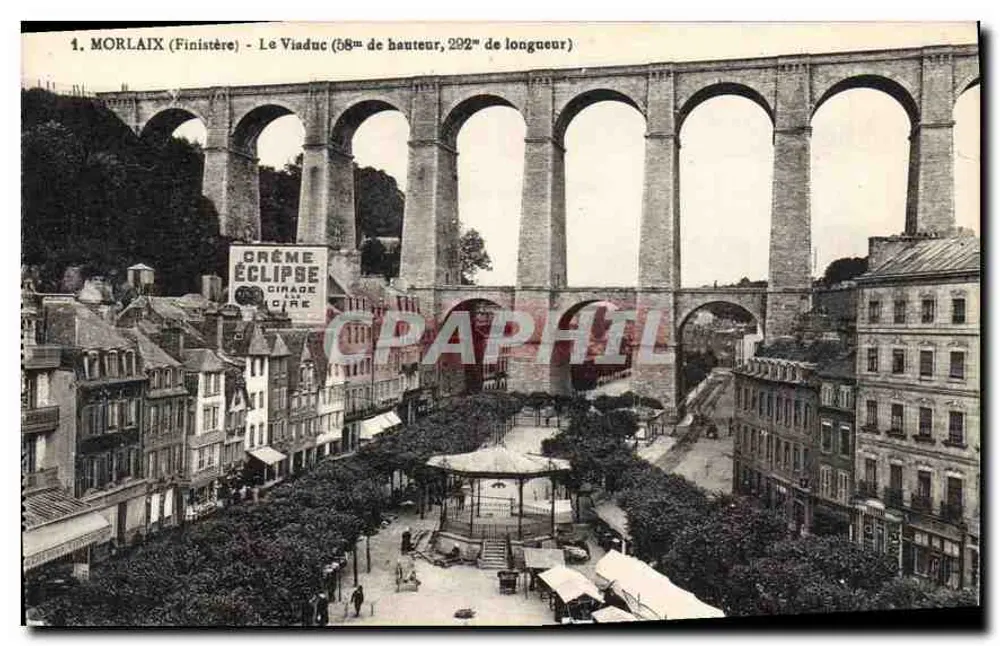 Morlaix (Finistère) — O Viaduto (58m de altura, 292m de comprimento) — Coleção N. L. Morlaix - Frente