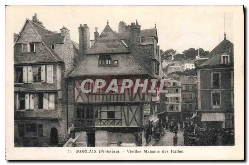 Morlaix (Finistère) — Alte Häuser der Halles — Verlag nicht identifiziert, Seriennummer 11 - Vorderseite