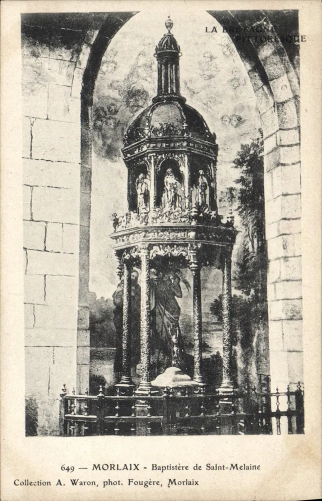 Morlaix - Baptistério de Saint-Melaine — Coleção A. Waron, fot. Fougère - Frente