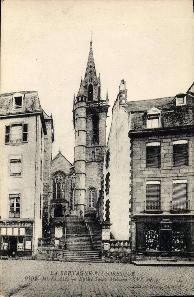 Morlaix — Kirche Saint-Melaine (17. Jahrhundert) — A. Warno, Saint-Brieuc - Vorderseite
