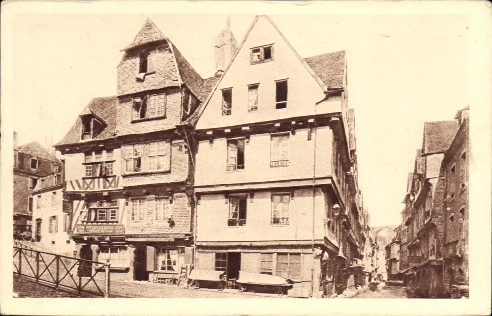 Alte Häuser und Perspektive der Hauptstraße — Paris, Imp. Letellier - Vorderseite