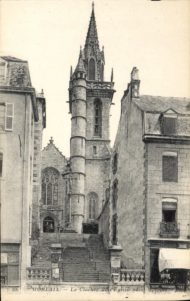 MORLAIX — Der Turm der Kirche Saint-Vincent — J. NOL - Vorderseite