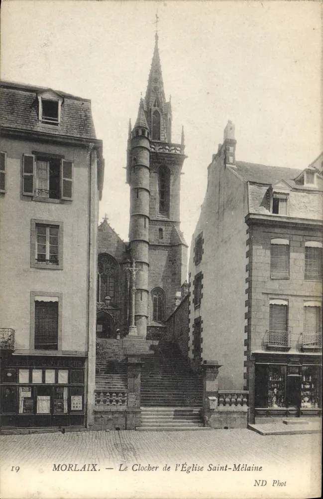 Morlaix — Der Turm der Kirche Saint-Mélaine — ND Phot - Vorderseite
