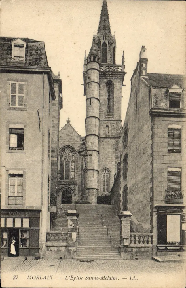 Morlaix — A Igreja Santa Mélanie — LL. - Frente