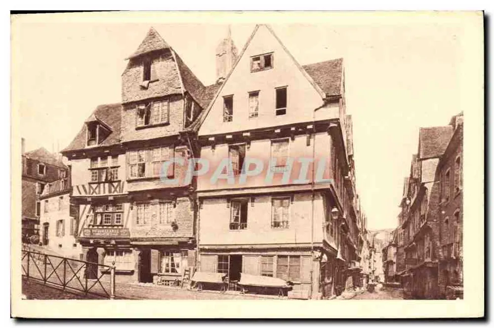 Alte Häuser und Blick auf die Hauptstraße — Morlaix — Imp. Léty & Neufortin, Paris - Vorderseite