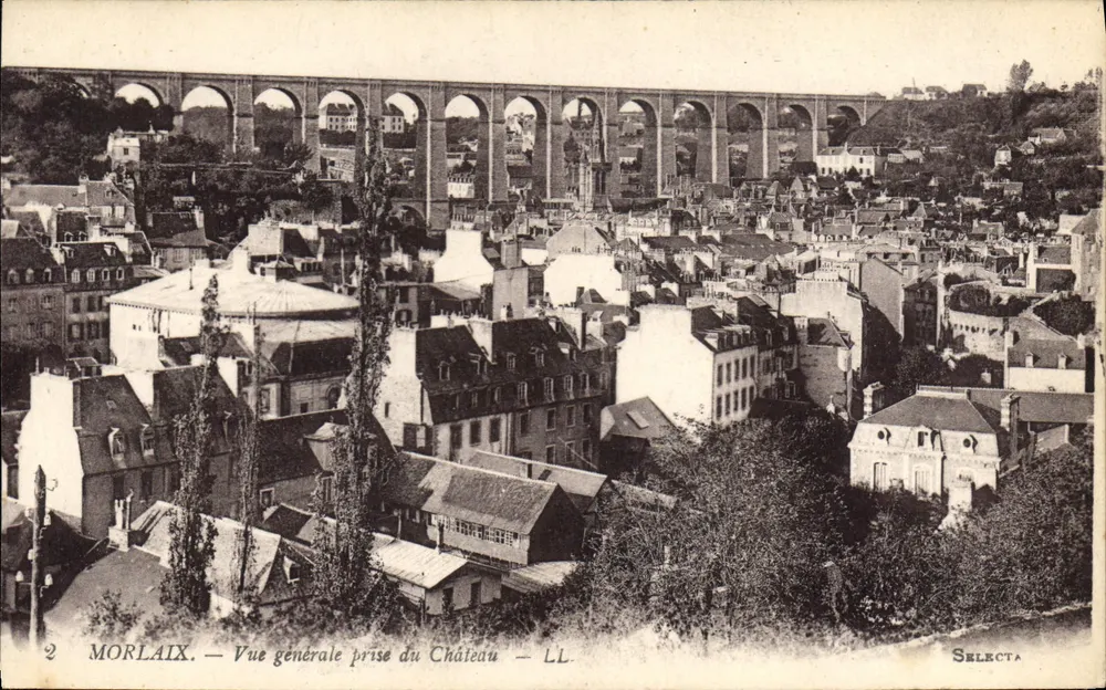 Morlaix — Vista geral tirada do Castelo — Selecta - Frente