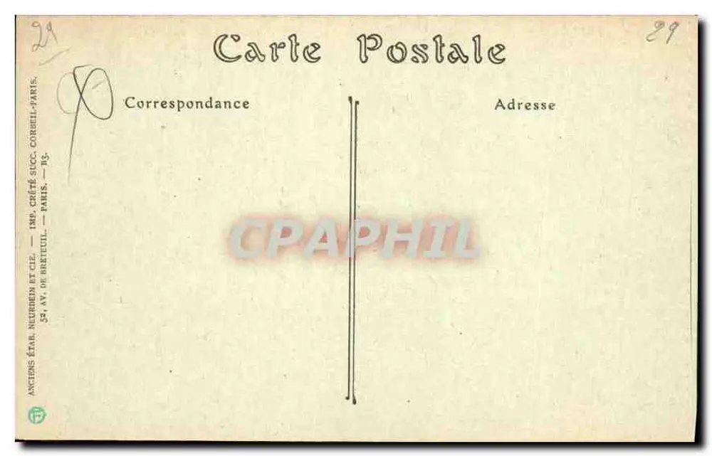 Mrlaix — Perfil do Viaduto e Bairro Saint-Mélaine — Imp. Créteil et Cie - Verso